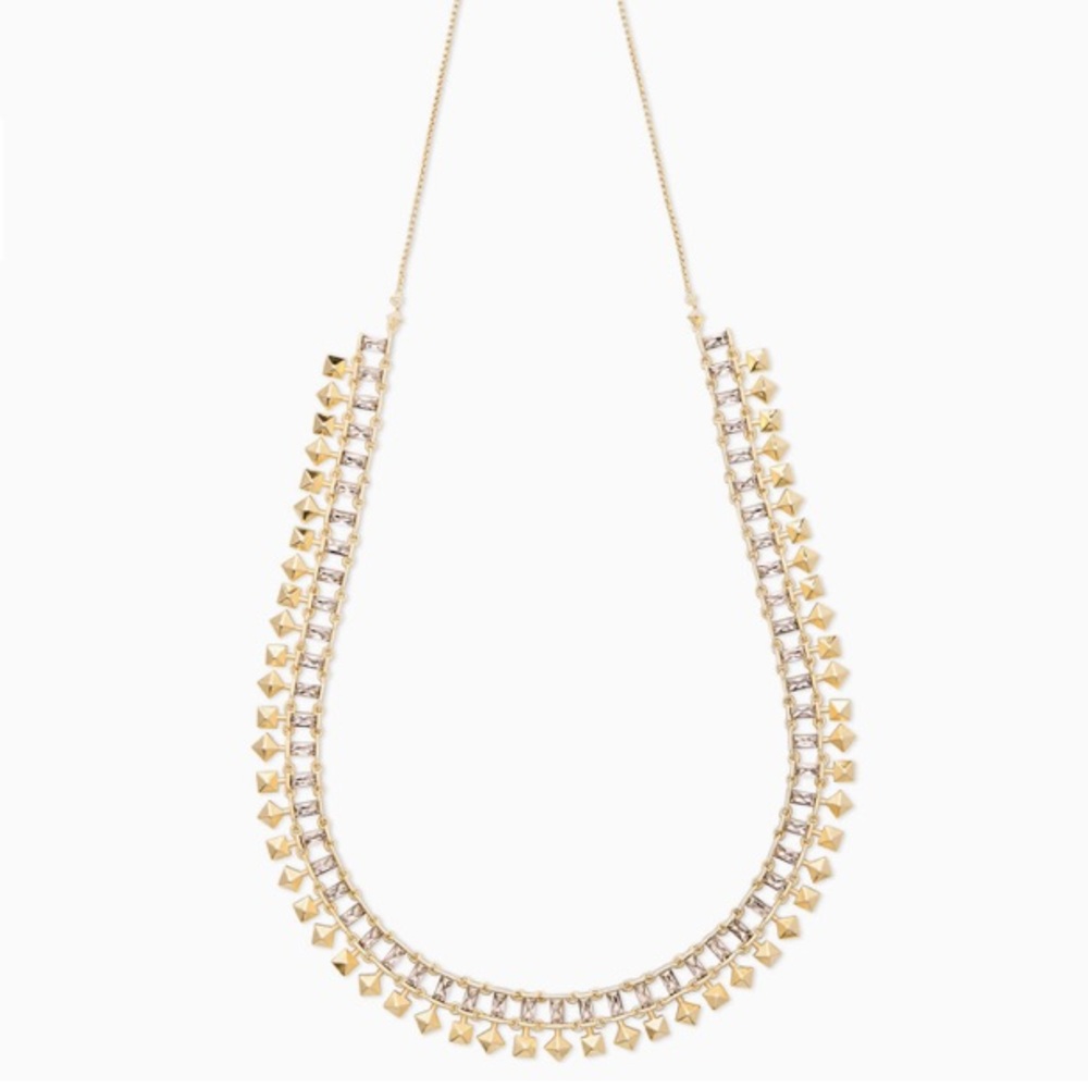 Kendra Scott Oscar Gold Necklace in Smoky Crystal